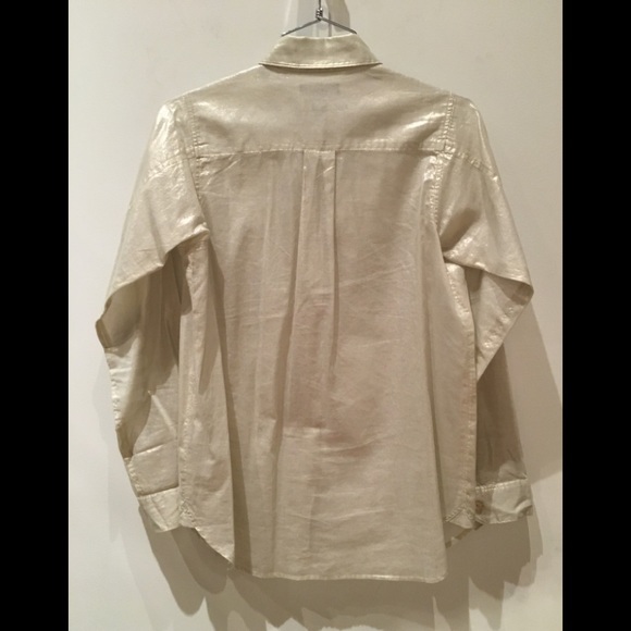 J.Crew Gold Lame’ Blouse - Picture 2 of 4